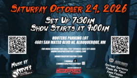 Hooters Halloween Spooktacular Car Show returns to Albuquerque, New Mexico on Saturday October 24th, 2026.